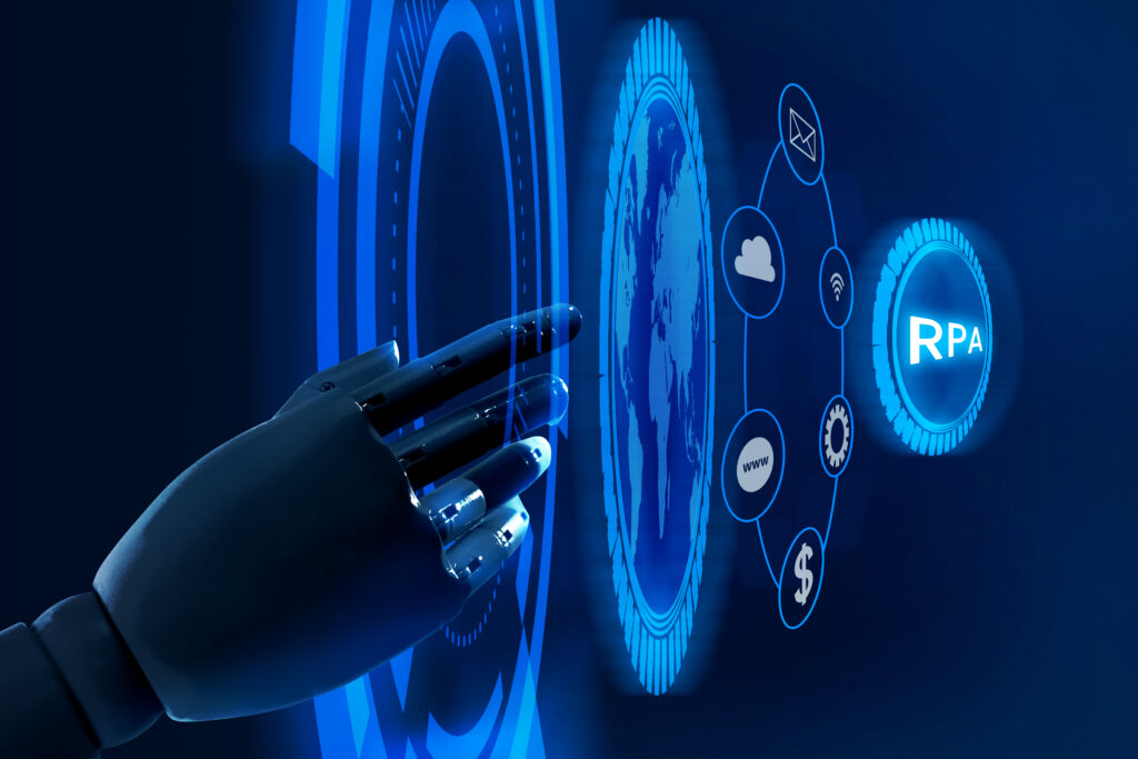 robotic hand holograms rpa concept